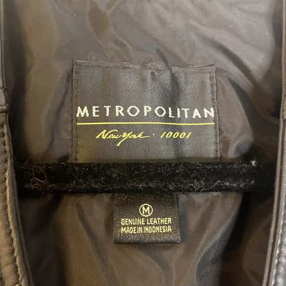Metropolitan New York Vintage Black Leather Patchwork Button Front Vest medium - Picture 3 of 7
